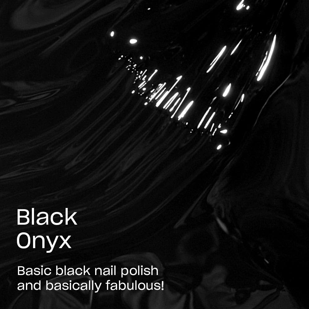 OPI Nail Lacquer, Opaque & Vibrant Crème Finish Black Nail Polish, Up to 7 Days of Wear, Chip Resistant & Fast Drying, Black Onyx, 0.5 fl oz