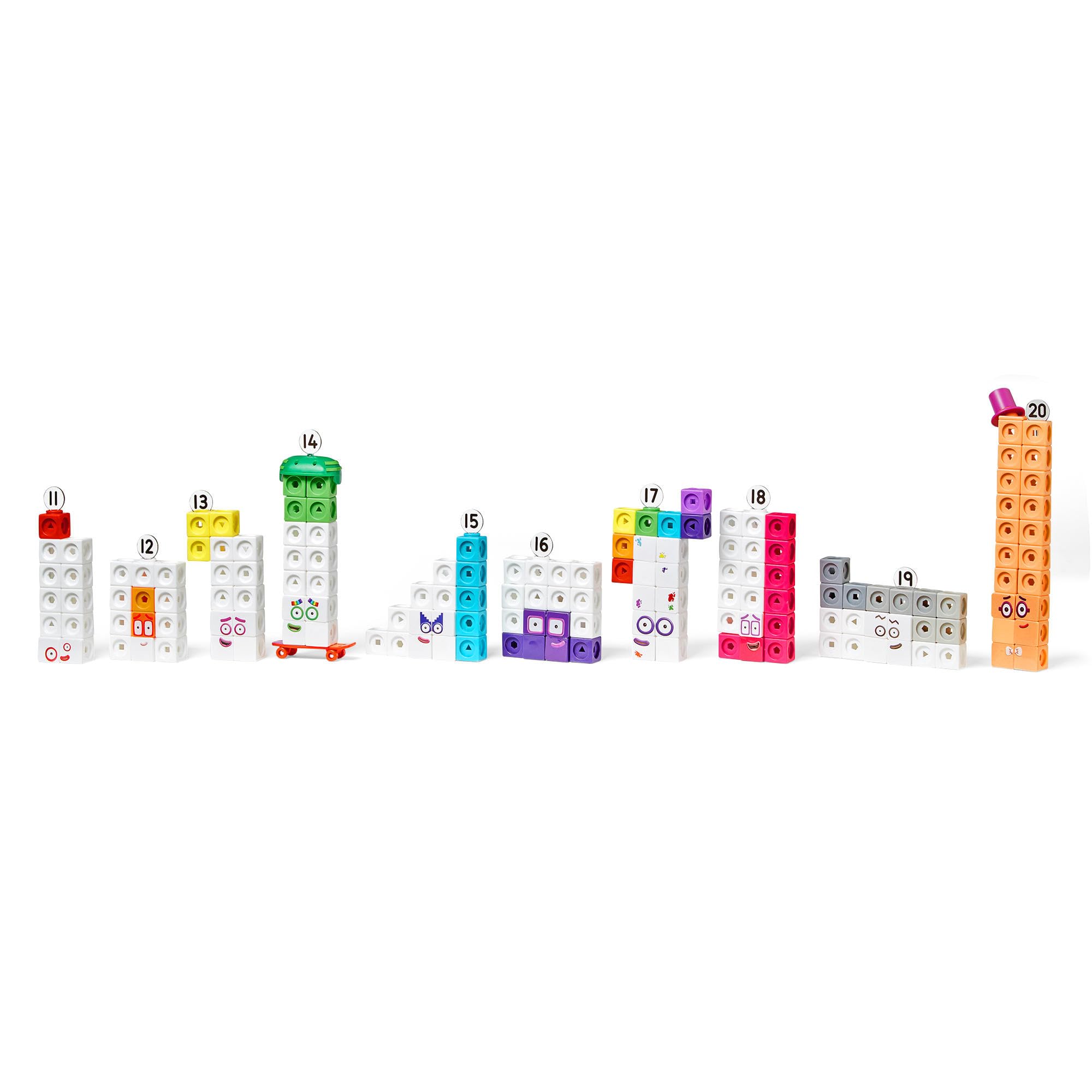 hand2mind Numberblocks MathLink Cubes 11-20 Activity Set, 30 Numberblocks Activities Linked to TV Episodes, 155 NumberBlocks MathLink Cubes, Numberblocks Toys, Math Cubes, Homeschool Supplies