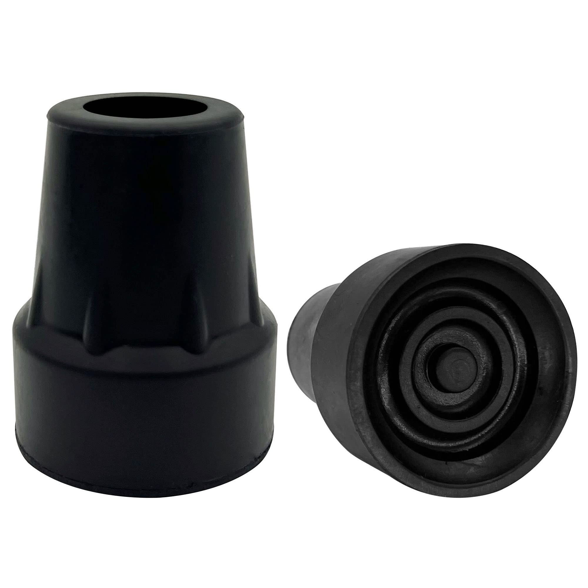 Gummifüße für Gehstöcke, 19 mm, Schwarz.