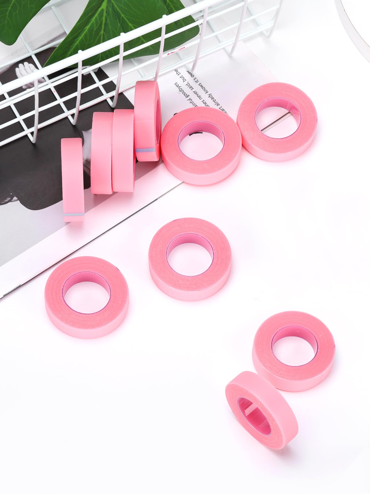 TEOYALL PE Lash Tapes, 5 Rolls Adhesive Micropore Breathable Pink Eyelash Extension Tapes Lash Extensions Supplies - 9 meter/10 Yard Each Roll (5 Rolls)