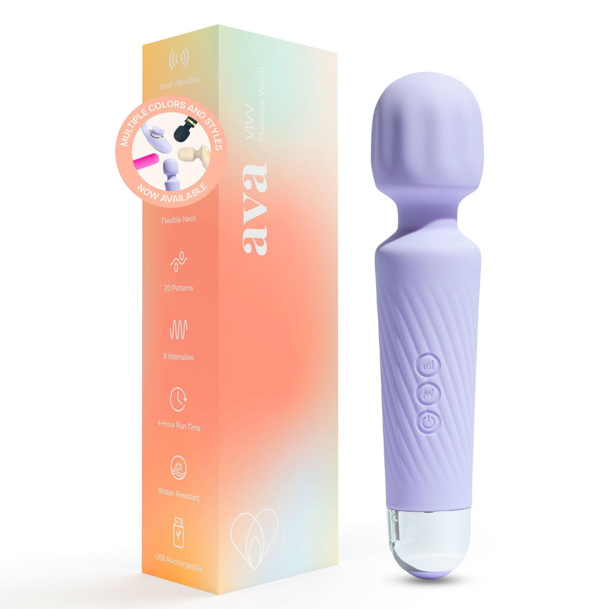 Ava Vibrator für Frauen - 4 Stunden Akkulaufzeit | Wasserfestes körperfreundliches Silikon | Klitorisvibrator Sexspielzeug mit 20 Mustern & 8 Geschwindigkeiten - Klitorisstimulator Sexspielzeug für Erwachsene - Diskretes Geschenk