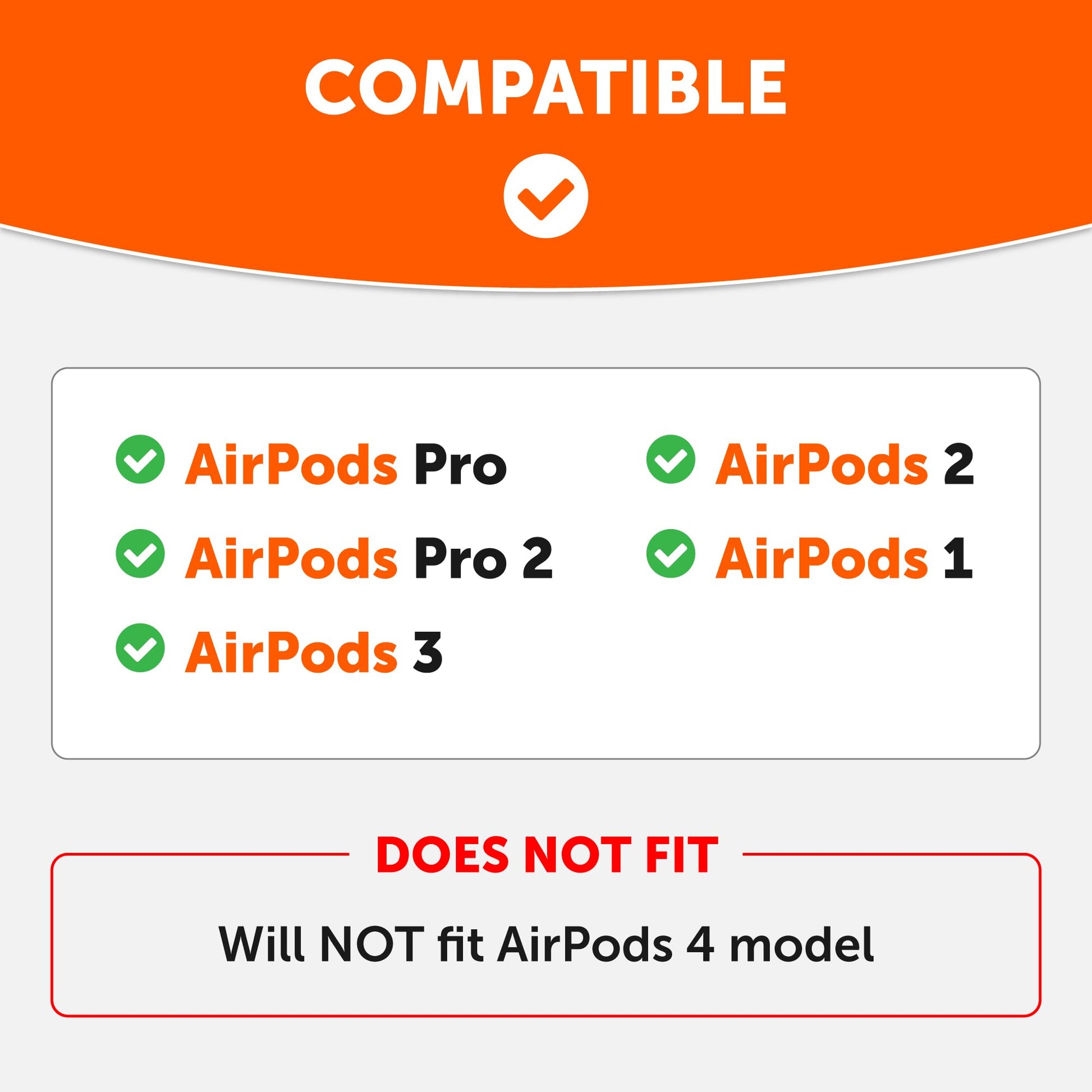 WC HookZ - Patented Upgraded Over Ear Hooks for AirPods Pro 1, 2 & AirPods 1, 2 & 3- Two Size Pairs Included in Package, Unique Left & Right Hook, Made by Wicked Cushions | Winter White