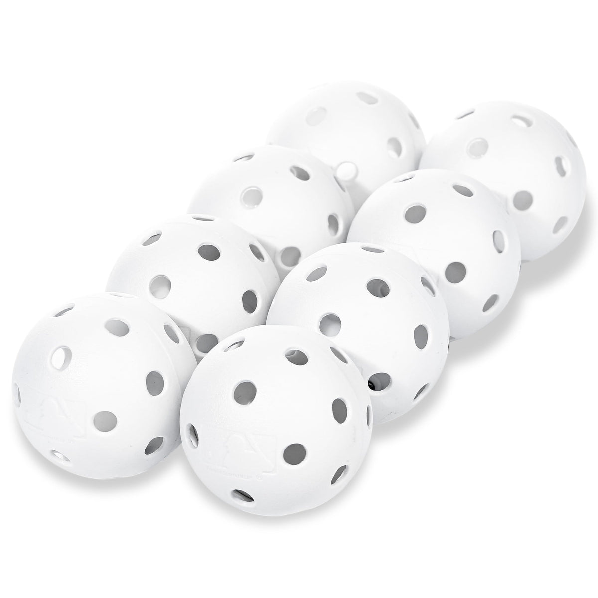 Franklin Sports Plastic Baseballs - MLB - Includes 8 Balls for Batting Practice or Backyard Baseball Play - Replacement Balls - 70mm Official Baseball Size - White