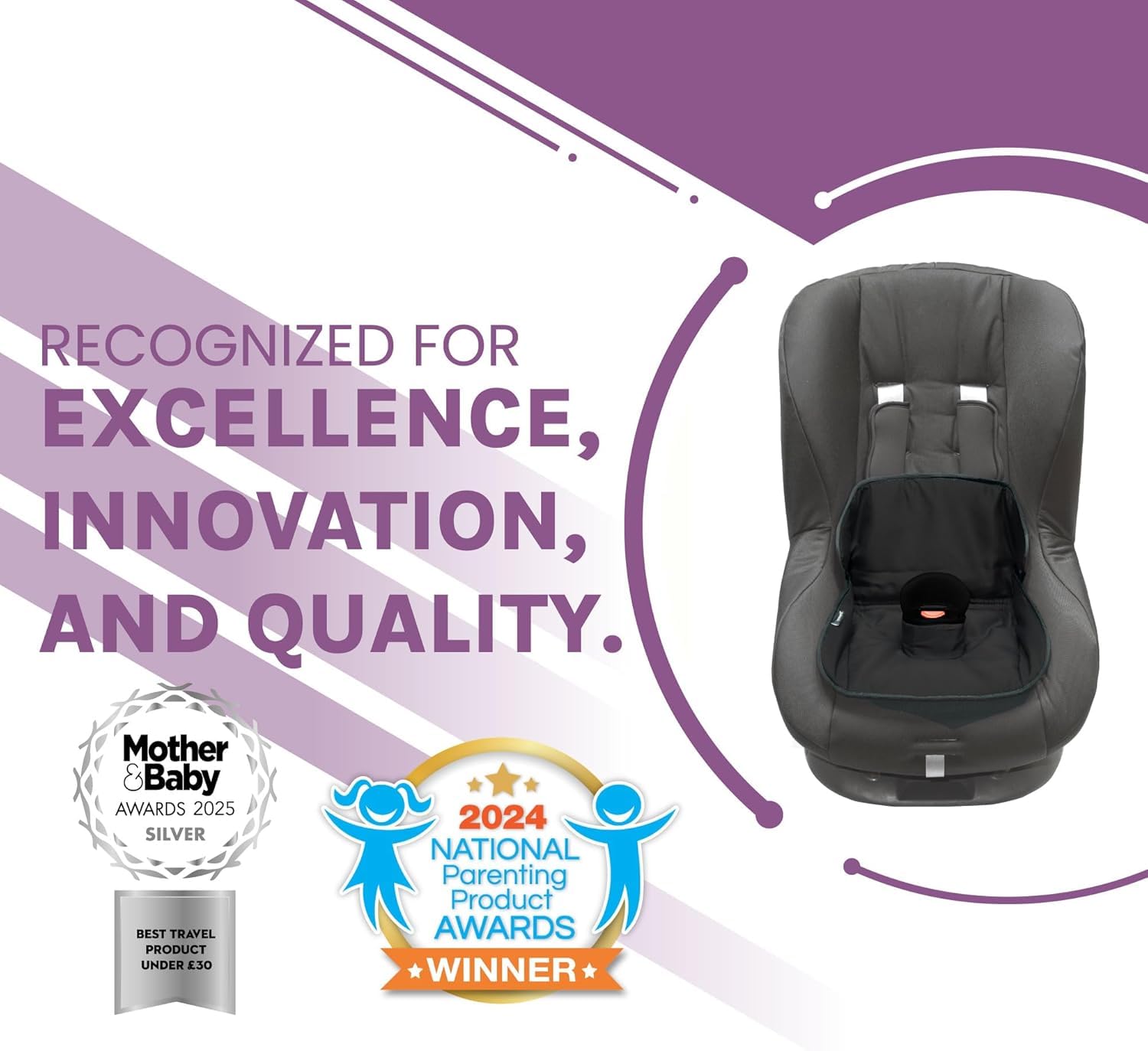 Lynmark® Piddle Pads Car Seat Potty Training Cover - Waterproof Soft Toddler and Baby Car Seat Protector Mat- Travel-Friendly Universal Machine Washable Liner for Spills, Nappy Leaks, Accidents- Black