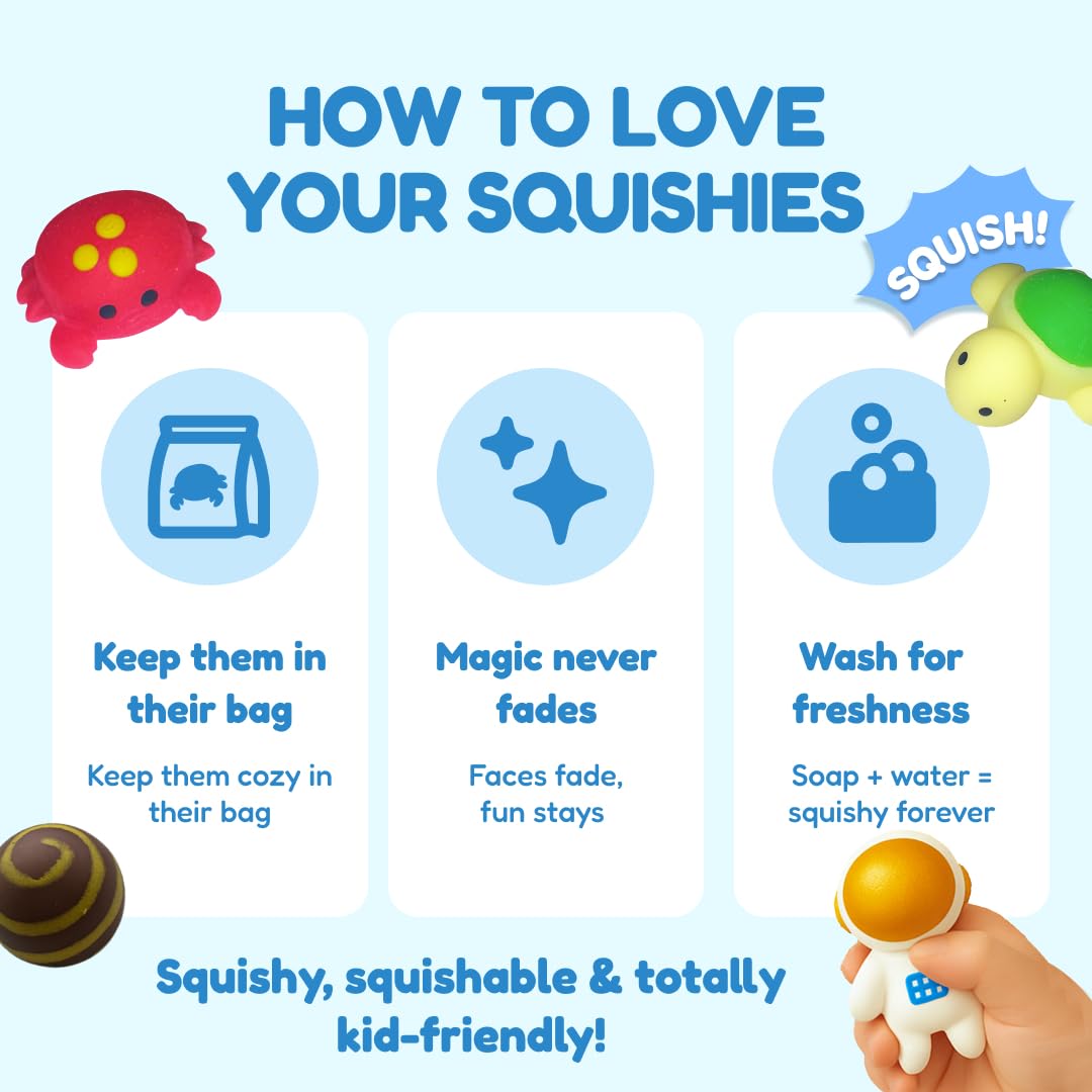 The Fidget Game SquishyLand in Rainbow Reef - Educational & Phonics Learning Activities for Children in Pre-K to 2nd Grade - Mochi Squishy Toys Set with Board Game (2-6 Players) & Card Packs Included