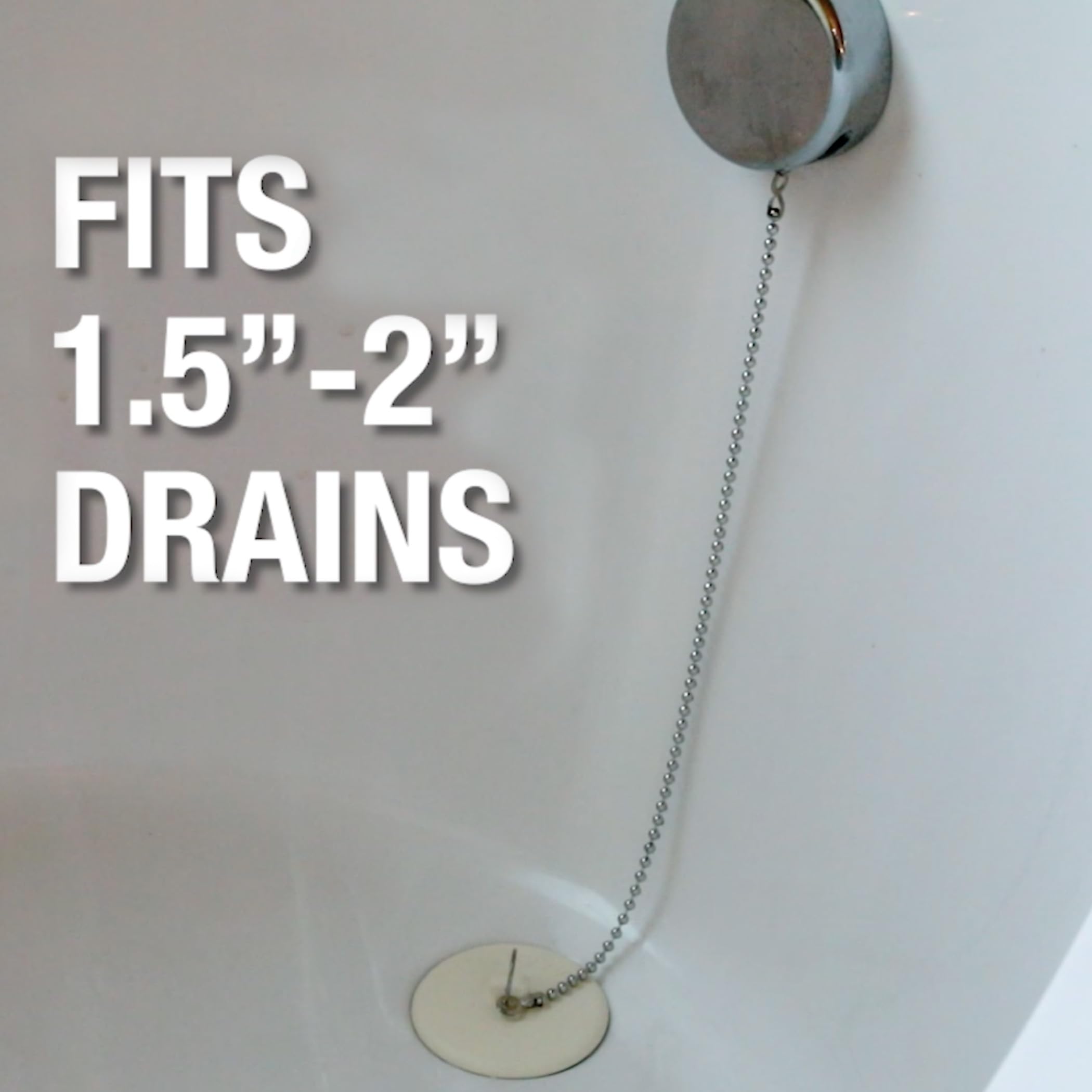 Danco 80783 Fit-All Rubber Stopper, Tub Drain, White