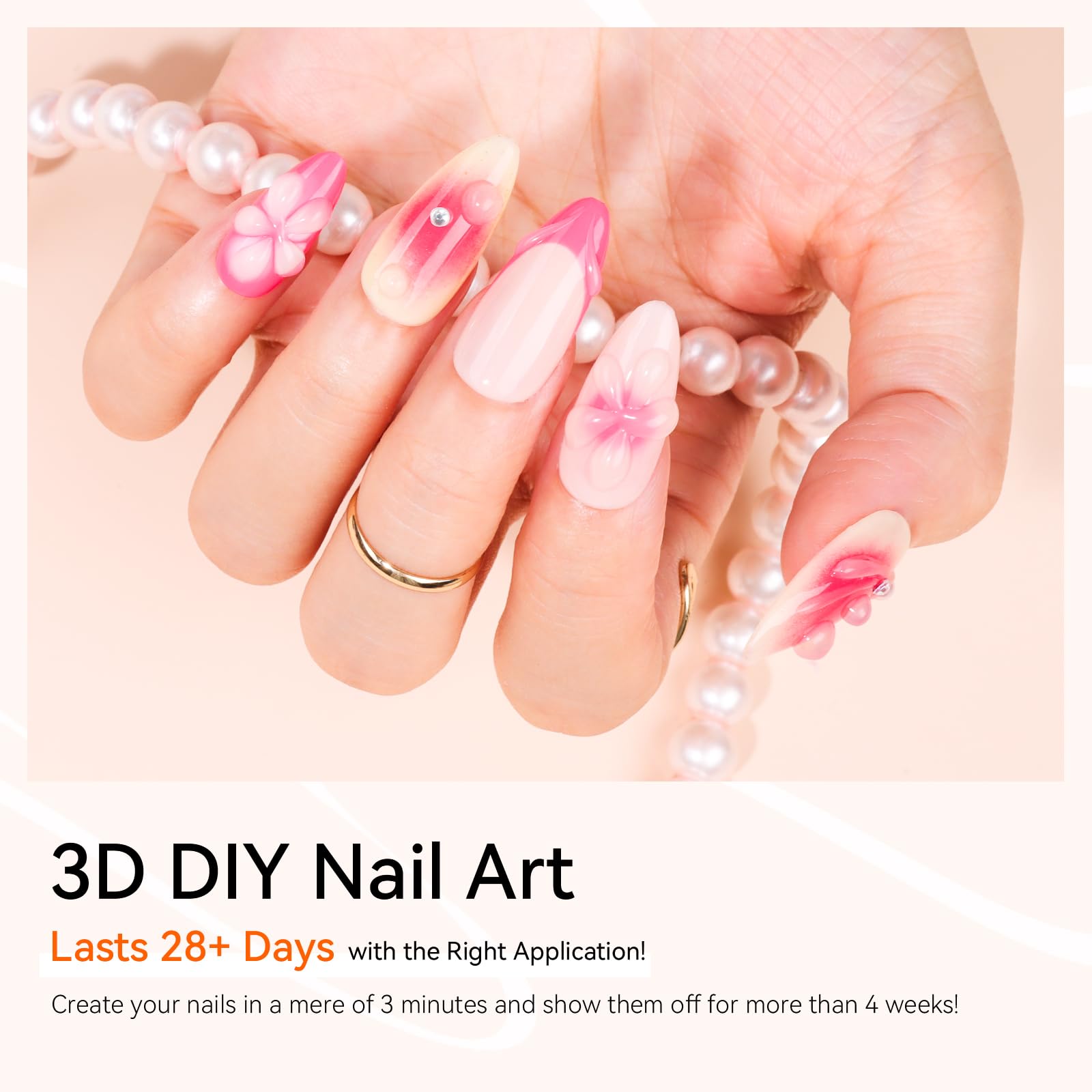 Makartt 3D Gel Nail Art - 3D Nail Gel Sculpting Gel Nail Glue 15g No Wipe Clear Gel Polish for Nail Designs DIY Nail Art Glue for Drawing, Molding, Sculpture, Gems and Decoration
