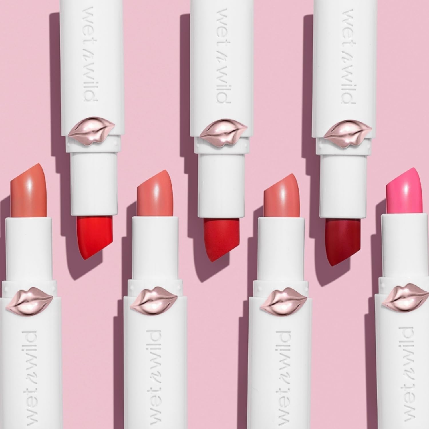 wet n wild Mega Last High-Shine Lipstick Lip Color, Infused with Seed Oils For a Nourishing High-Shine, Buildable & Blendable Creamy Color, Cruelty-Free & Vegan - Rosé And Slay
