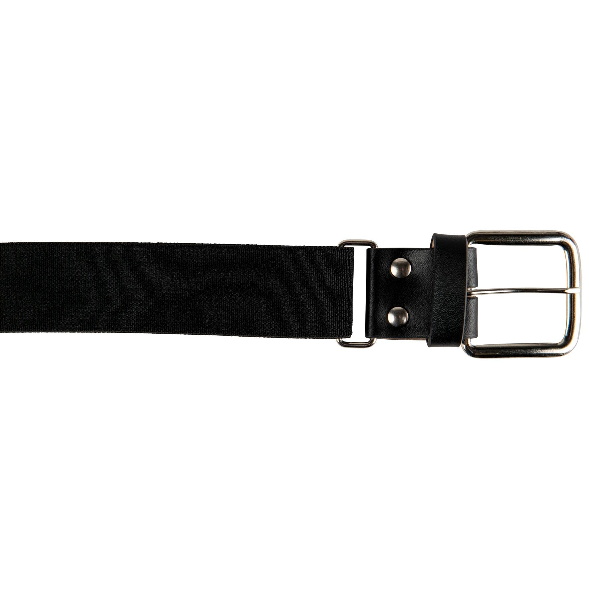 CHAMPRO Standard Baseball Belt with Leather Tab, Black, Unisex-Adult