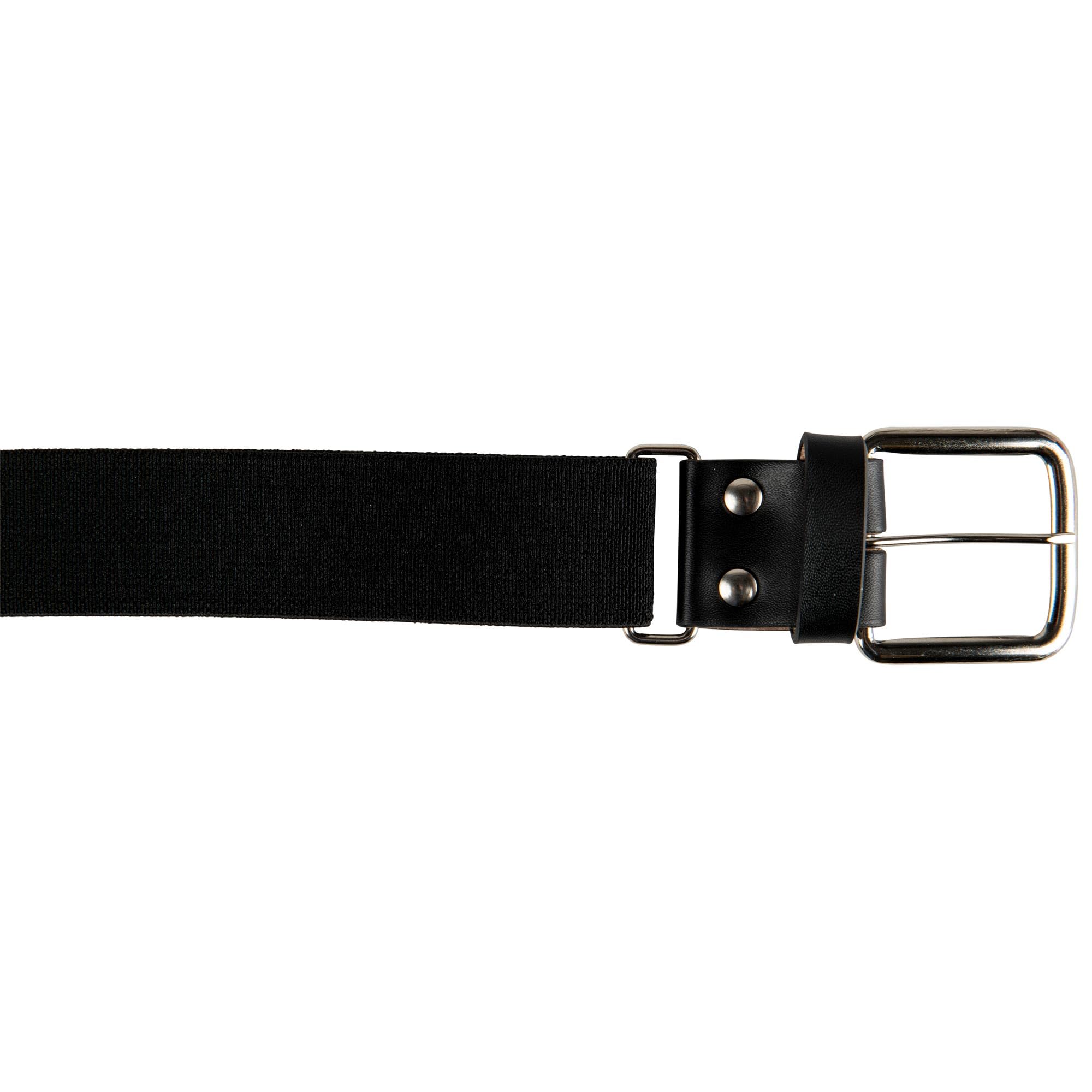 CHAMPRO Standard Baseball Belt with Leather Tab, Black, Unisex-Adult
