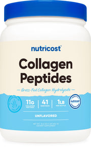 Nutricost Collagen Peptides Powder 1LB (454 G) - Grass Fed Bovine Collagen Hydrolysate (Unflavored)