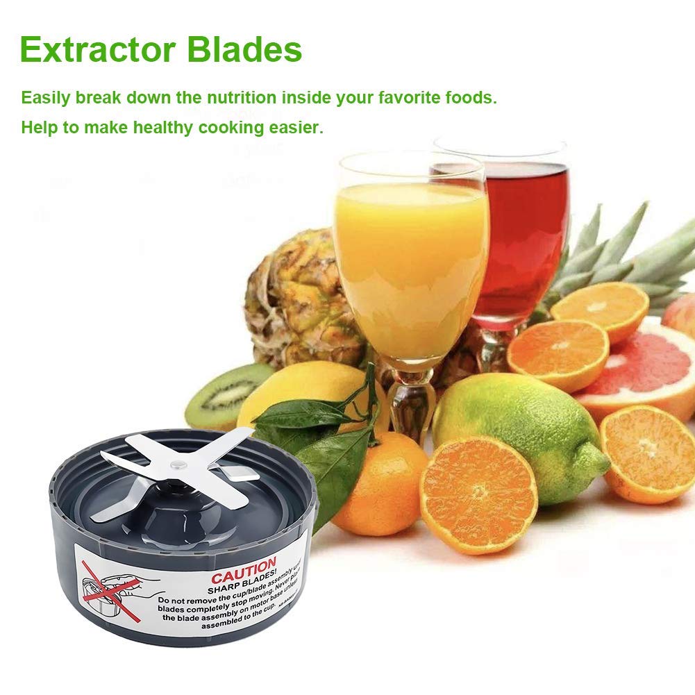 Replacement Extractor Blade, Fit for NutriBullet 600w/ 900w Pro Series Blender with Silicone Rubber Gaskets Seal Ring for NutriBullet Blender Blade Replacement Parts