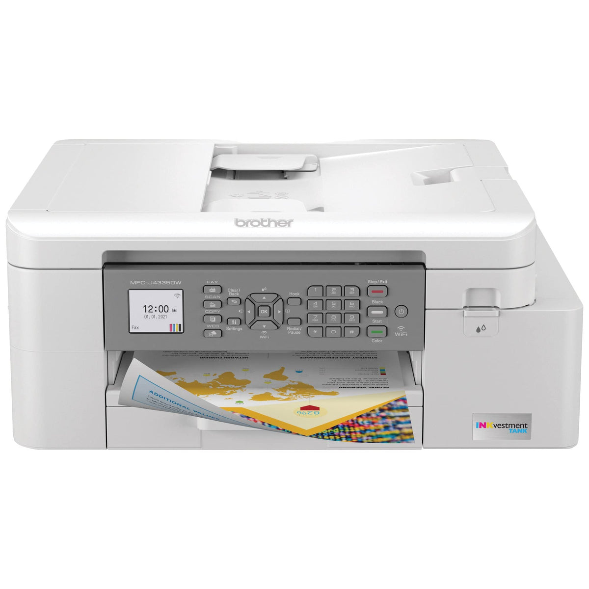 Brother MFC-J4335DW INKvestment Tank Kabelloser Farb-Tintenstrahldrucker, All-in-One, bis zu 1 Jahr Tinte im Lieferumfang, Duplexdruck, Mobiler und Cloud-Druck, Kompatibel mit Alexa