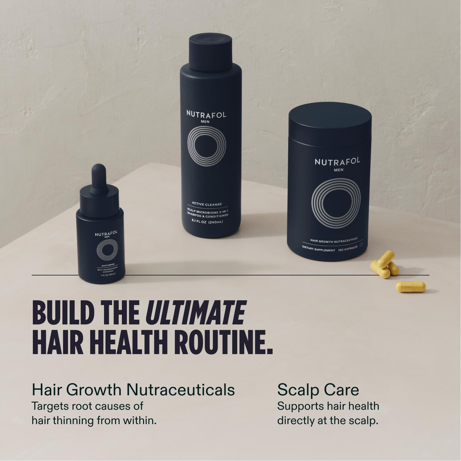Nutrafol Men's Hair Growth Supplements, Clinically Tested for Visibly Thicker Hair and Scalp Coverage, Dermatologist Recommended - 1 Month Supply