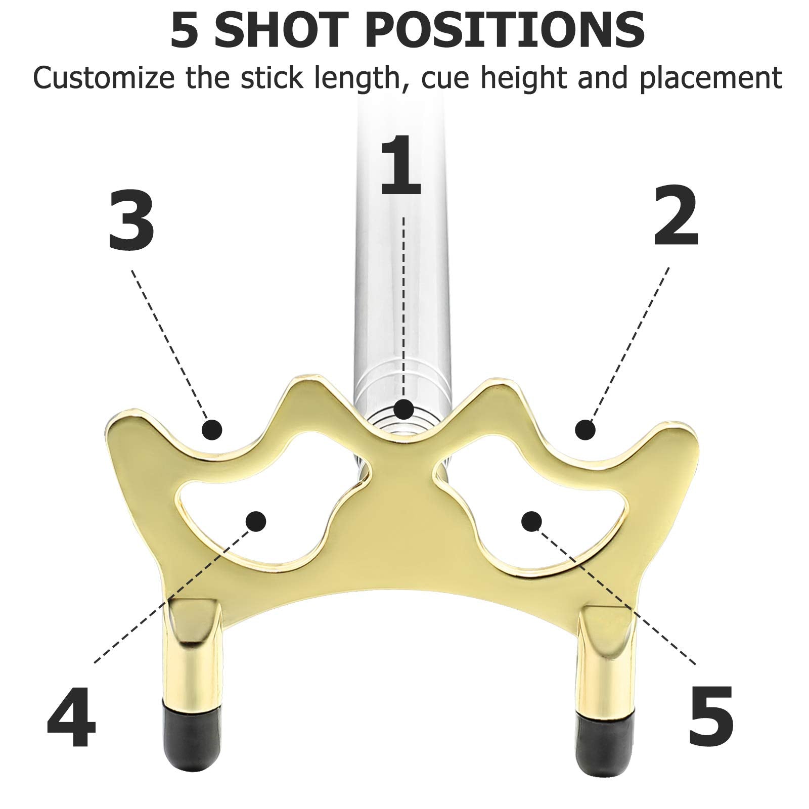 Skylety Pool Cue Snooker Stick Pool Table Accessories Retractable Billiards Cue Rest with Removable Brass Bridge Head (Low Bridge Head,Stainless Steel)