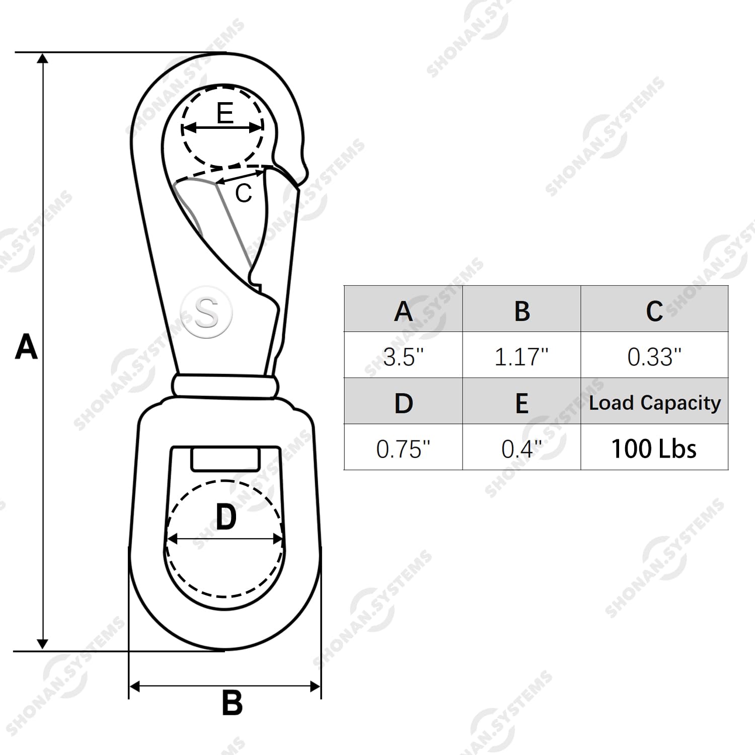 SHONAN Stainless Steel Flag Clips for Flagpole Rope- 4 Pack 3.5 Inch Swivel Snap Hook Flag Pole Clips, Diving Clips Spring Hooks for Dog leashes, Keychains, Boat Ropes, Bird Feeders