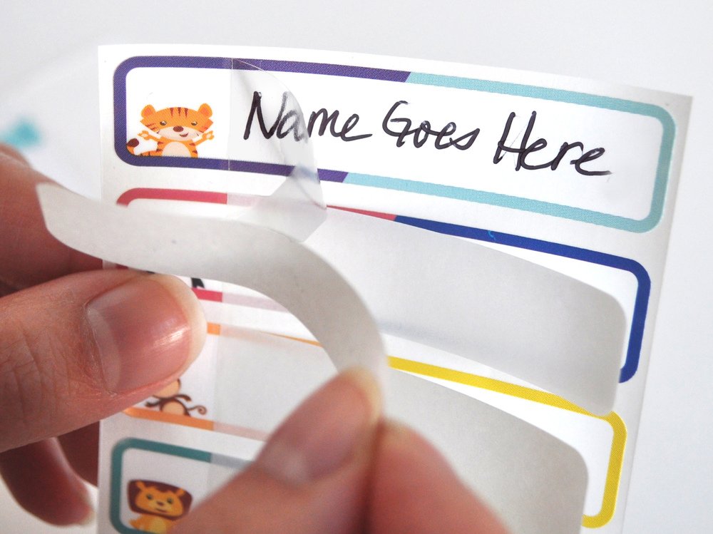 Bottle Labels, Food Pantry Label, Write-On, Self-Laminating, Waterproof Kids Name Labels for Baby Bottles for Daycare School, Dishwasher, Freezer, Kitchen Safe (Simply Colors - Rainbow Inspired))