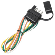 MECMO 4-Way Flat Trailer End Connector 25 Inch, 16AWG 4 Prong Trailer Wiring Harness Plug with Dust Cover, Trailer-Side 4-Pin Trailer Light Plug Male End Replacement Connector for Trailer Hitch Wire