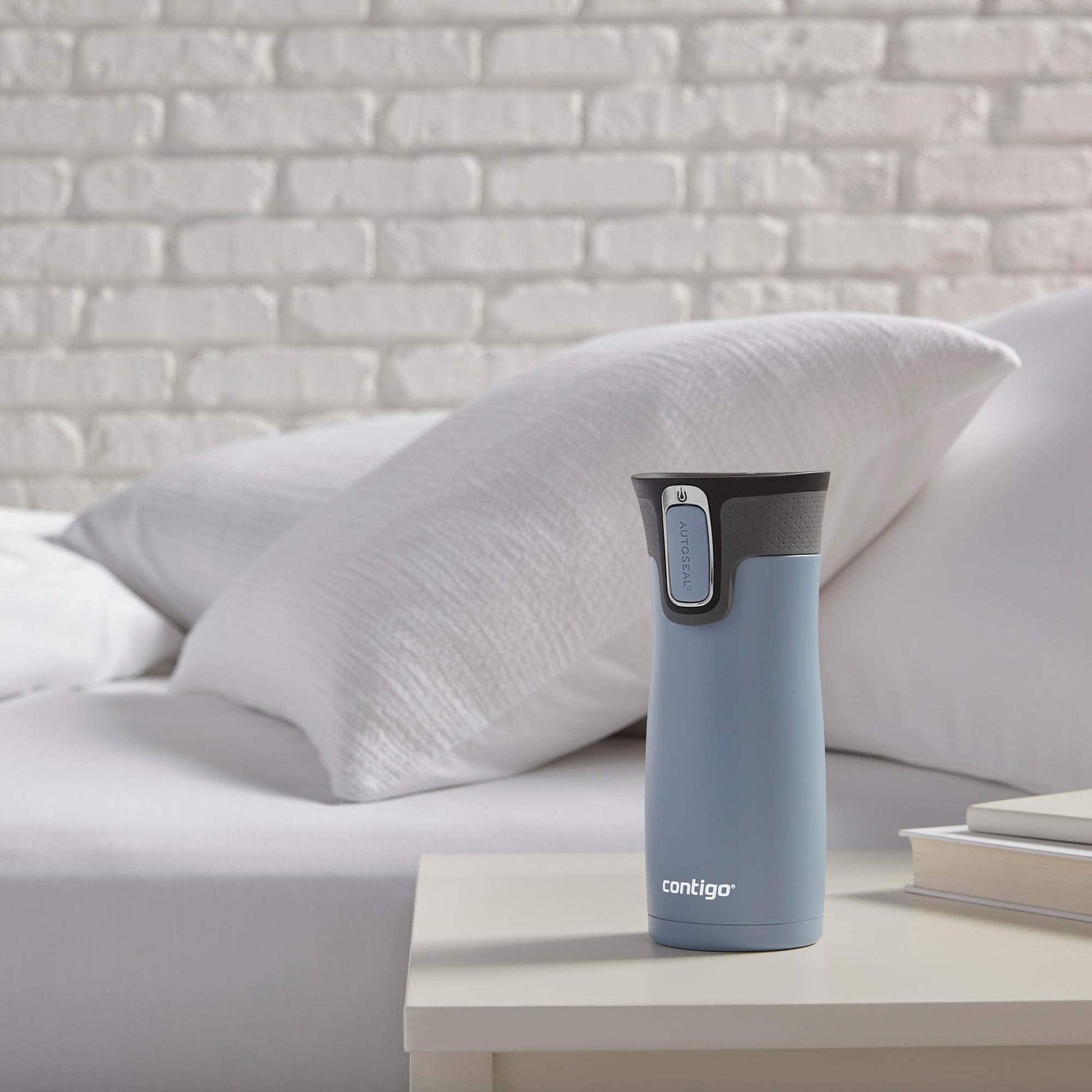 Contigo West Loop Stainless Steel Travel Mug with AUTOSEAL Lid, 16oz., Stainless Steel/Black