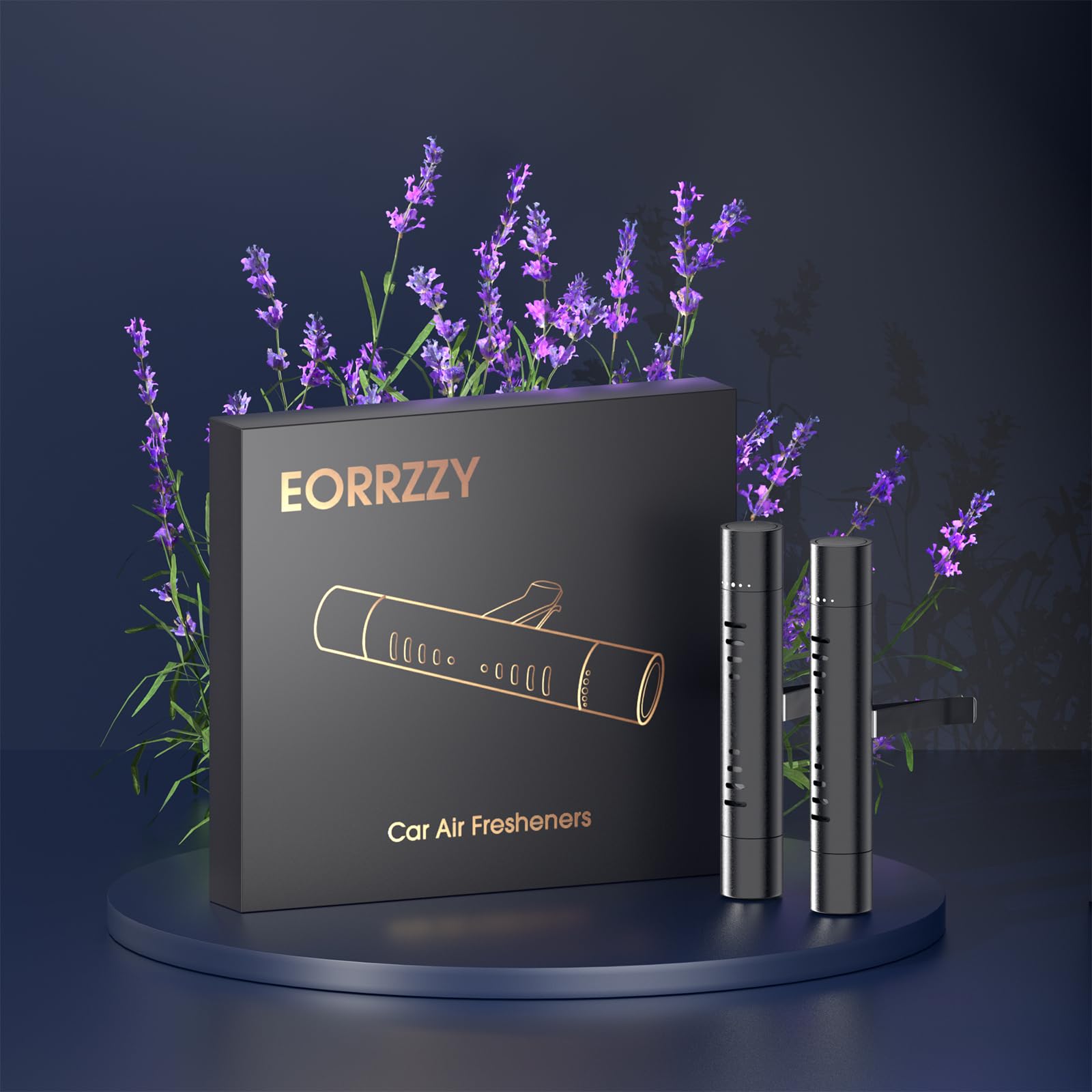 EORRZZY 2 Packs Custom Car Air Freshener Diffuser Vent Clips for Car Decoration Accessories with 12 Refill Sticks for Cars, Office, Kitchen, Bathroom, Pet Houses