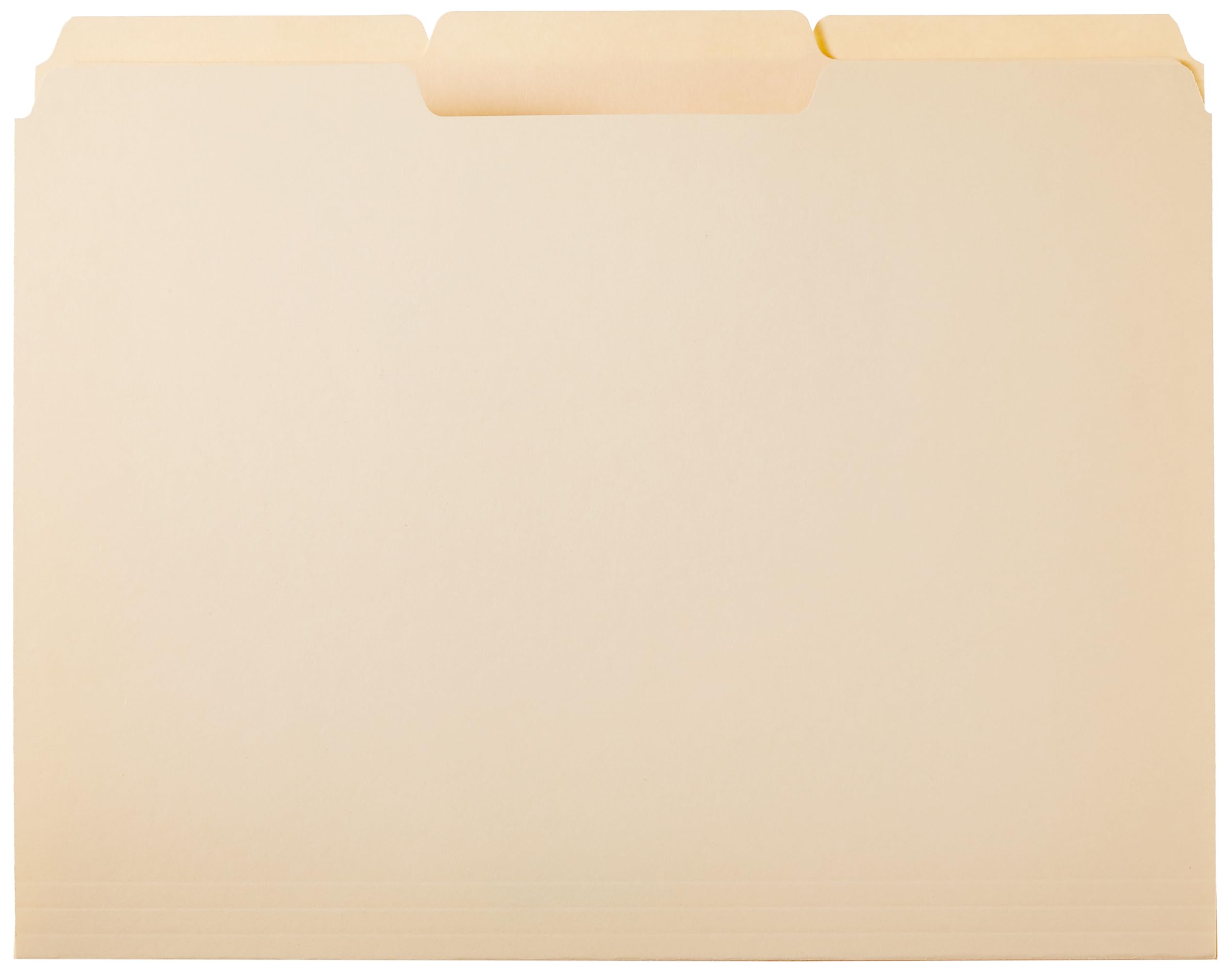 Amazon Basics File Folders with Tabs for Filing, 1/3-Cut Tab, Assorted Positions, 8.5x11 inches, Letter Size, Manila, Pack of 100