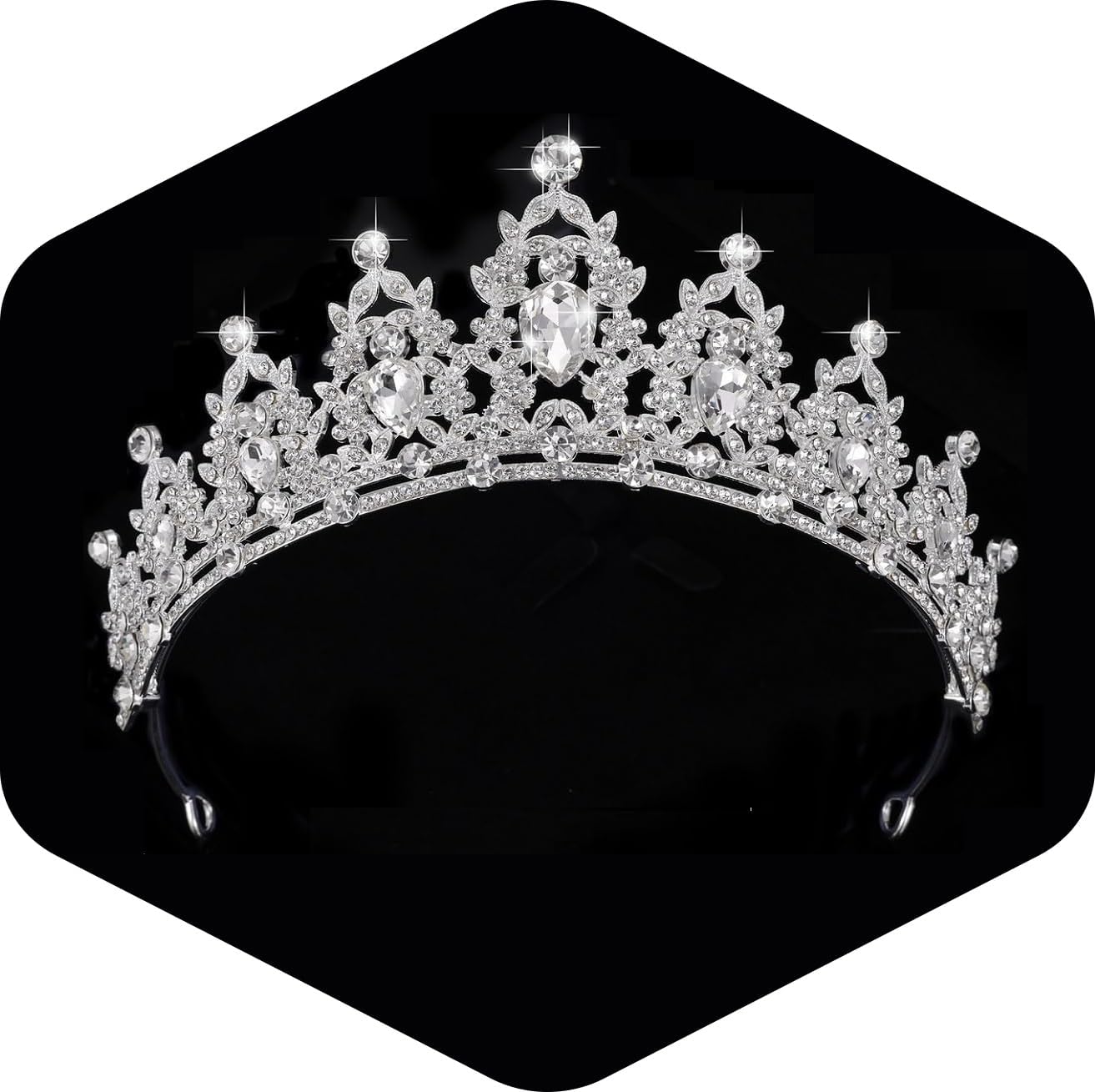 Kamirola - Queen Crown and Tiaras Princess Crown for Women and Girls Crystal Headbands for Bridal, Princess for Wedding and Party（01） (Silver)
