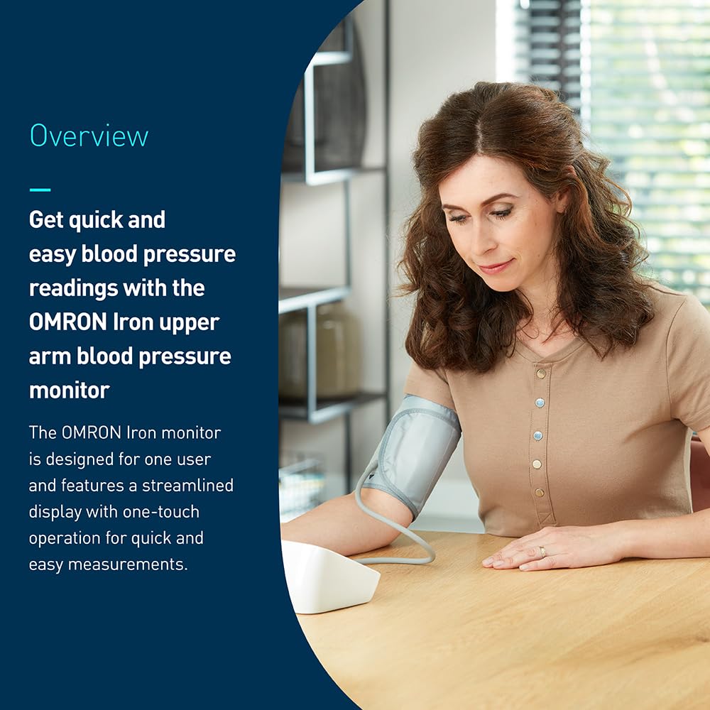OMRON Iron Upper Arm Blood Pressure Monitor - Clinically Validated Blood Pressure Cuff - Medical Grade with Wide Range 17" Arm Cuff