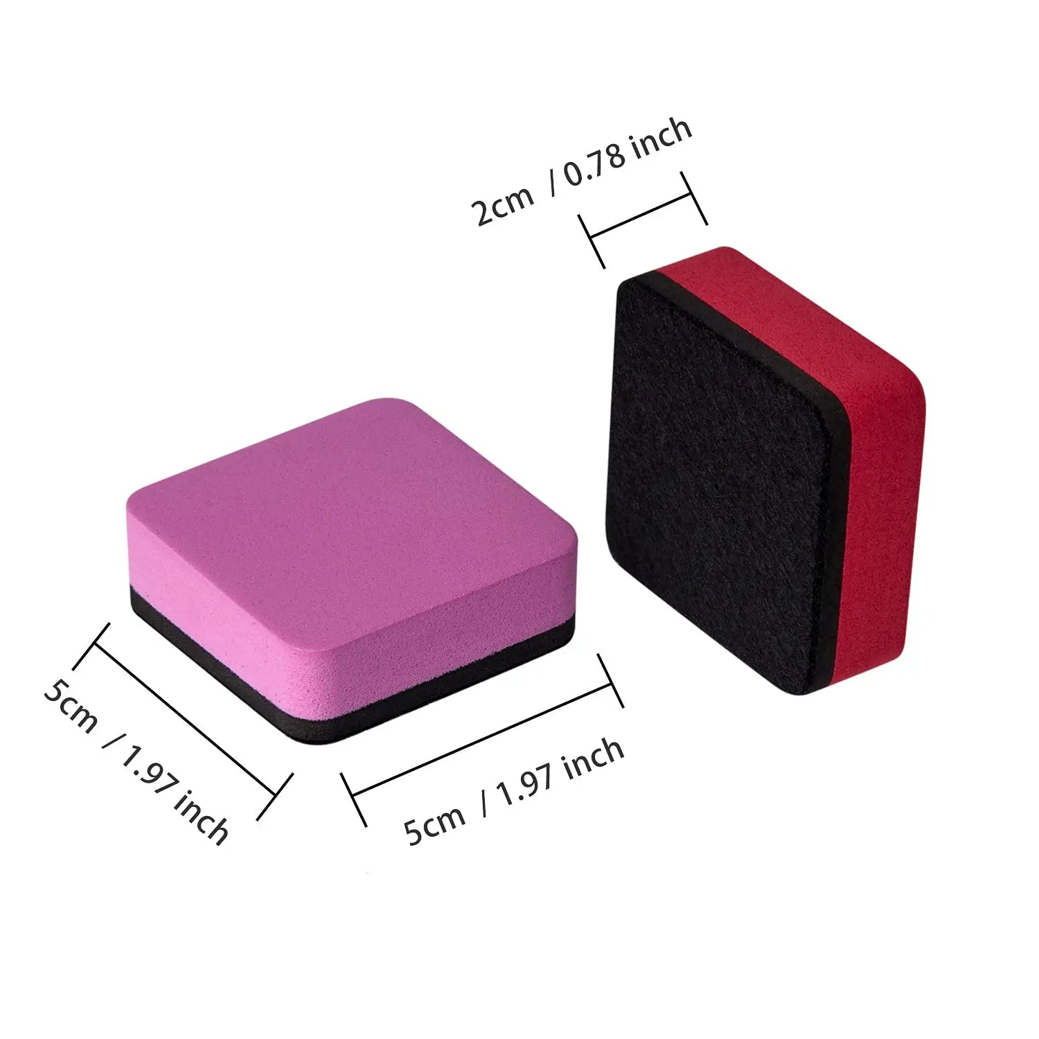 Favide 24 Pack Magnetic Whiteboard Dry Erase Erasers Chalkboard Cleansers for Classroom, School Supplies and Office (Square, 8 Color)