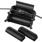 Flemoon [3 Pack] Outdoor Extension Cord Safety Cover with Waterproof Seal, Weatherproof Electrical Connection Box to Protect Outdoor Outlet, Plug, Socket, Christmas Holiday Decoration Light, Black