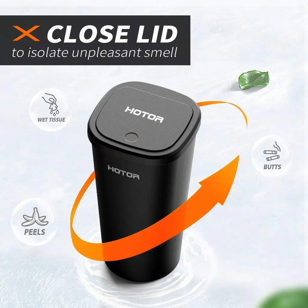 HOTOR Car Trash Can, Trash Cup with 30 Additional Trash Bags for Exclusive Using, Multipurpose for Office & Home to Meet Various Needs - 2 Packs, Black
