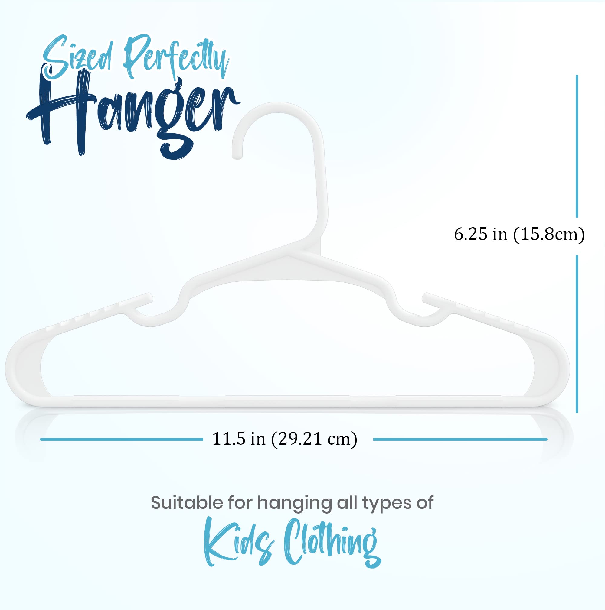 Utopia Home 60 Pack Kids Hangers - 11.5 Inch Plastic Baby Hangers for Closet - Childrens Hanger for Clothes & Infant Hanger for Closet (White)