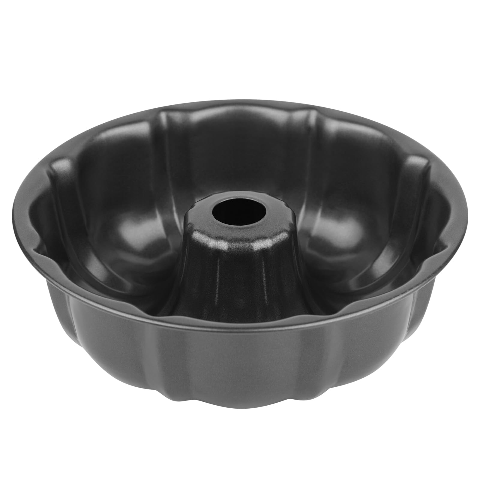 Novery 9.5" Non-stick Cake Pan, Heavy Duty Carbon Steel Fluted Tube Round Baking Pan,Buntz Pound Cake Pan Mold,Tube Bakeware,Baking Mold for Jello,Gelatin,Chocoflan,Flan