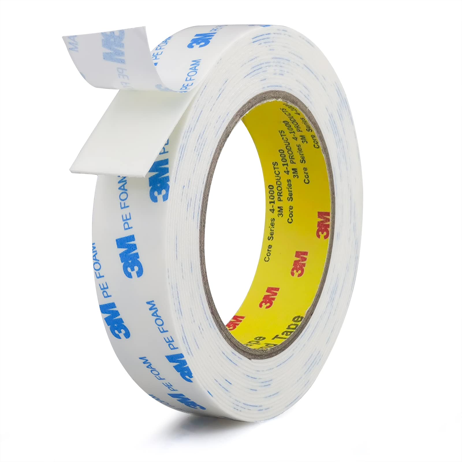 Doppelseitiges Klebeband 25mm x 5m, Montageband Hochleistung, ablösbare PE-Schaumstoffstreifen, starkes Klebeband wasserdicht beschädigungsfrei für Malerwände Bilderrahmen Poster