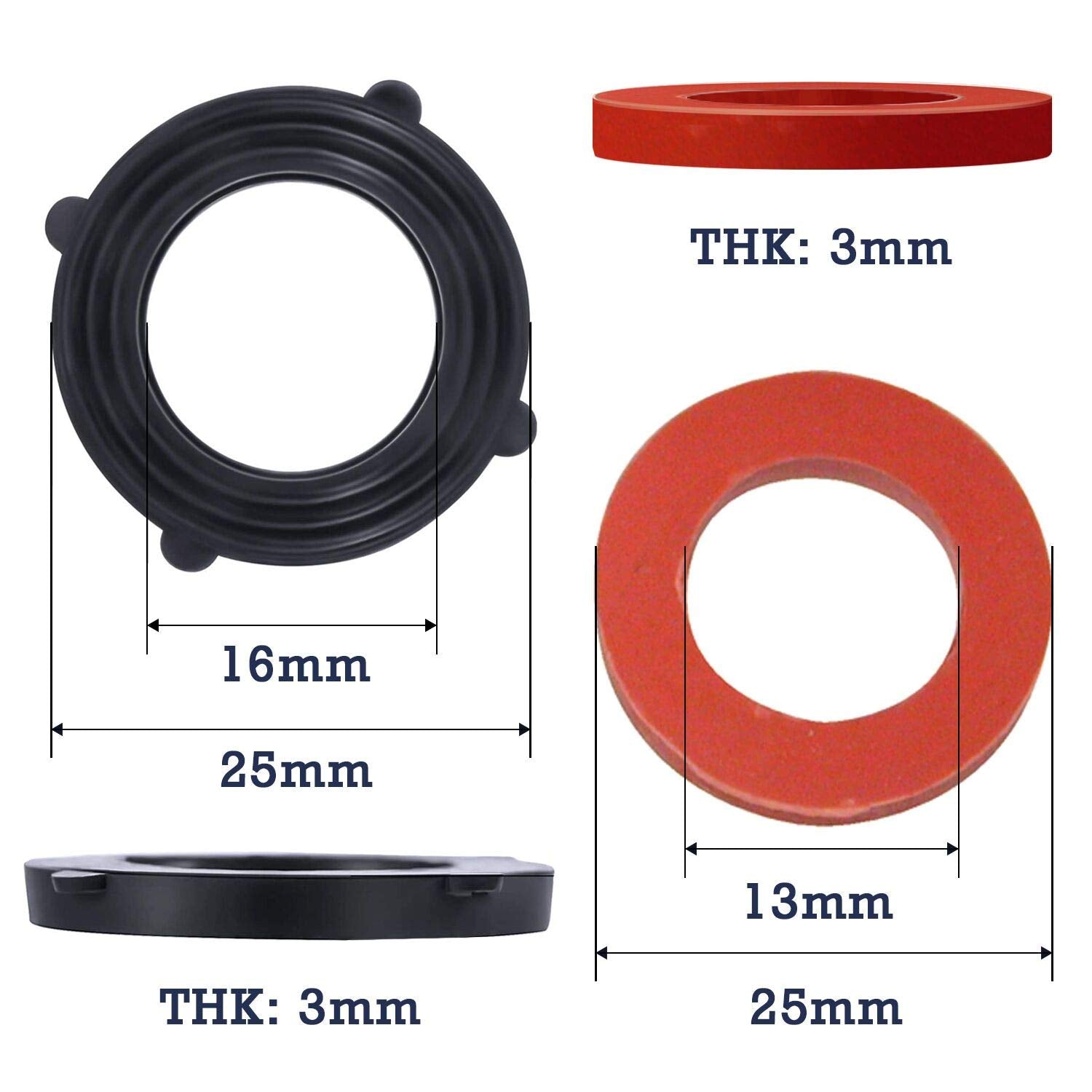 Garden Hose Washer Heavy Duty Rubber Washer Seals Fit All Standard 3/4 Inch Garden Hose and Water Faucet Fittings,32Packs