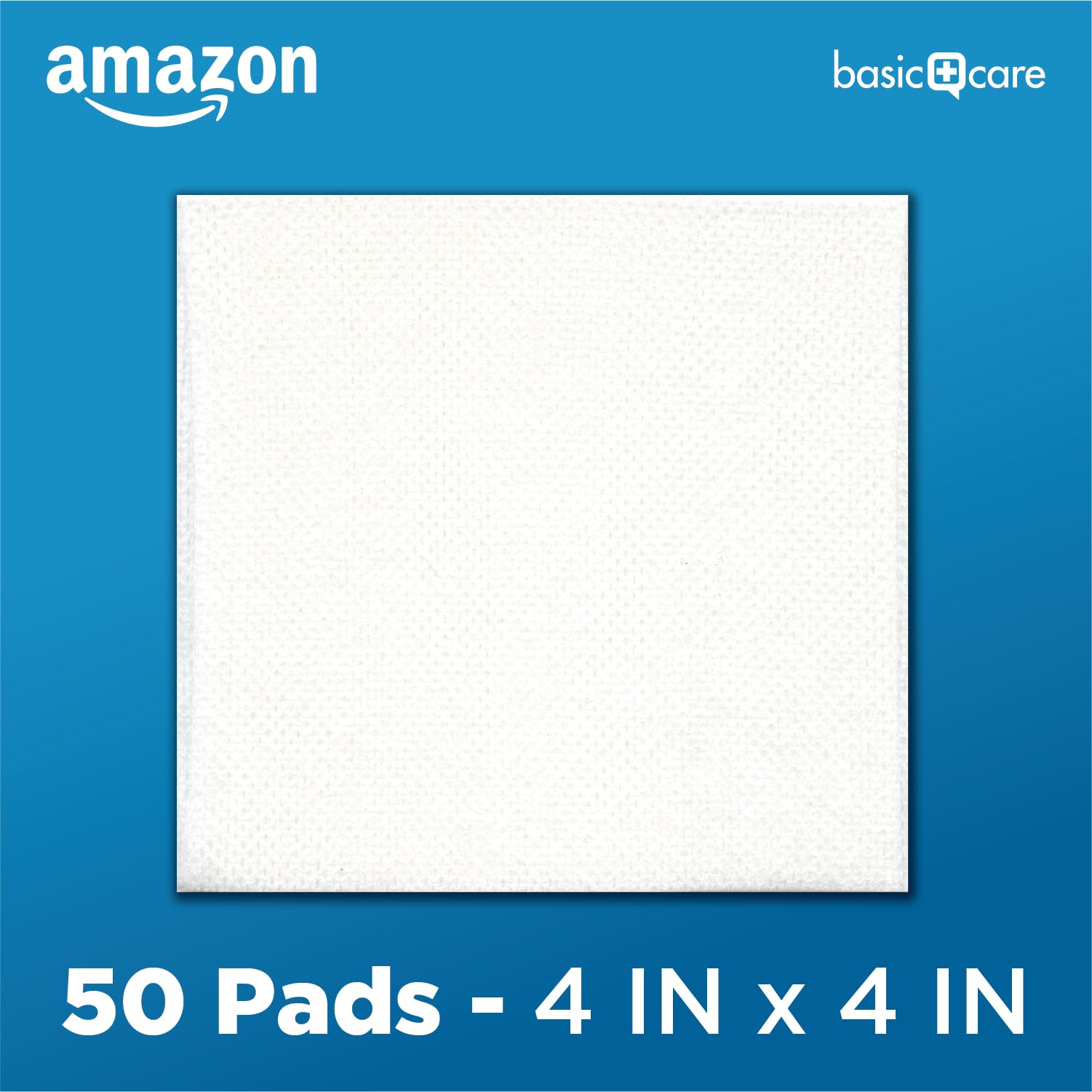 Amazon Basic Care Gauze Pads, 4x4 inches Sterile Medical Wound Dressing Sponges for Cleaning, Covering, & Cushioning Cuts & Minor Injuries, 50 Count (Pack of 1), (Previously All Health)