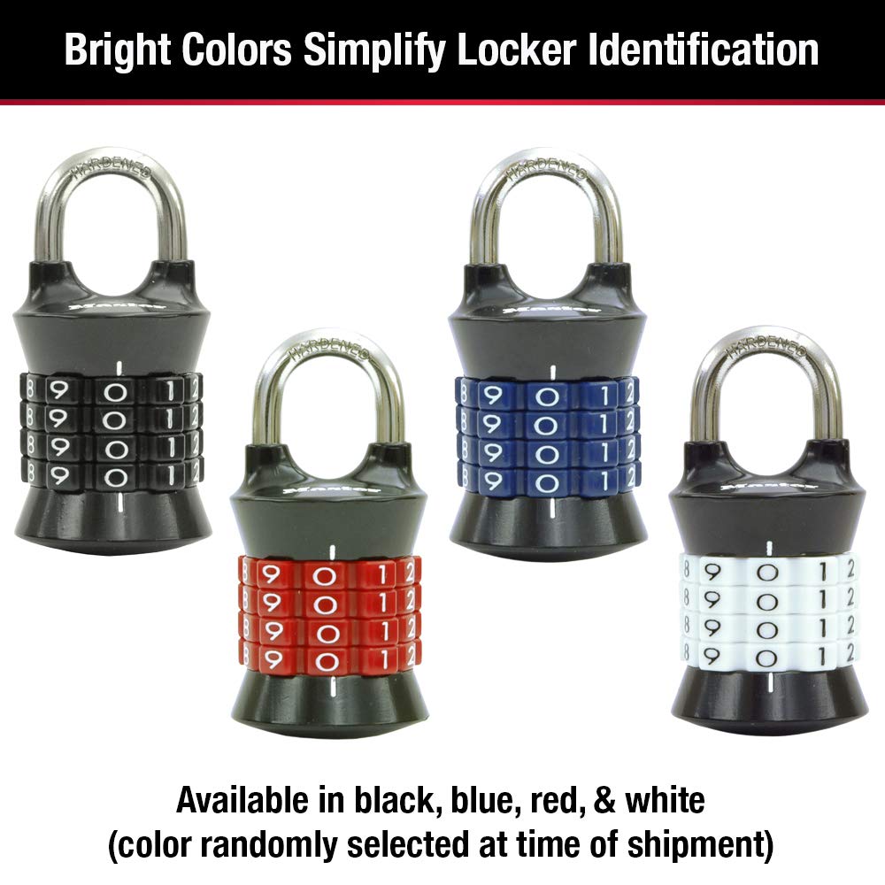 Master Lock Word Combination Lock, Set Your Own Combination Lock for Gym and School Lockers, Indoor Combo Padlock, Colors May Vary, 1535D