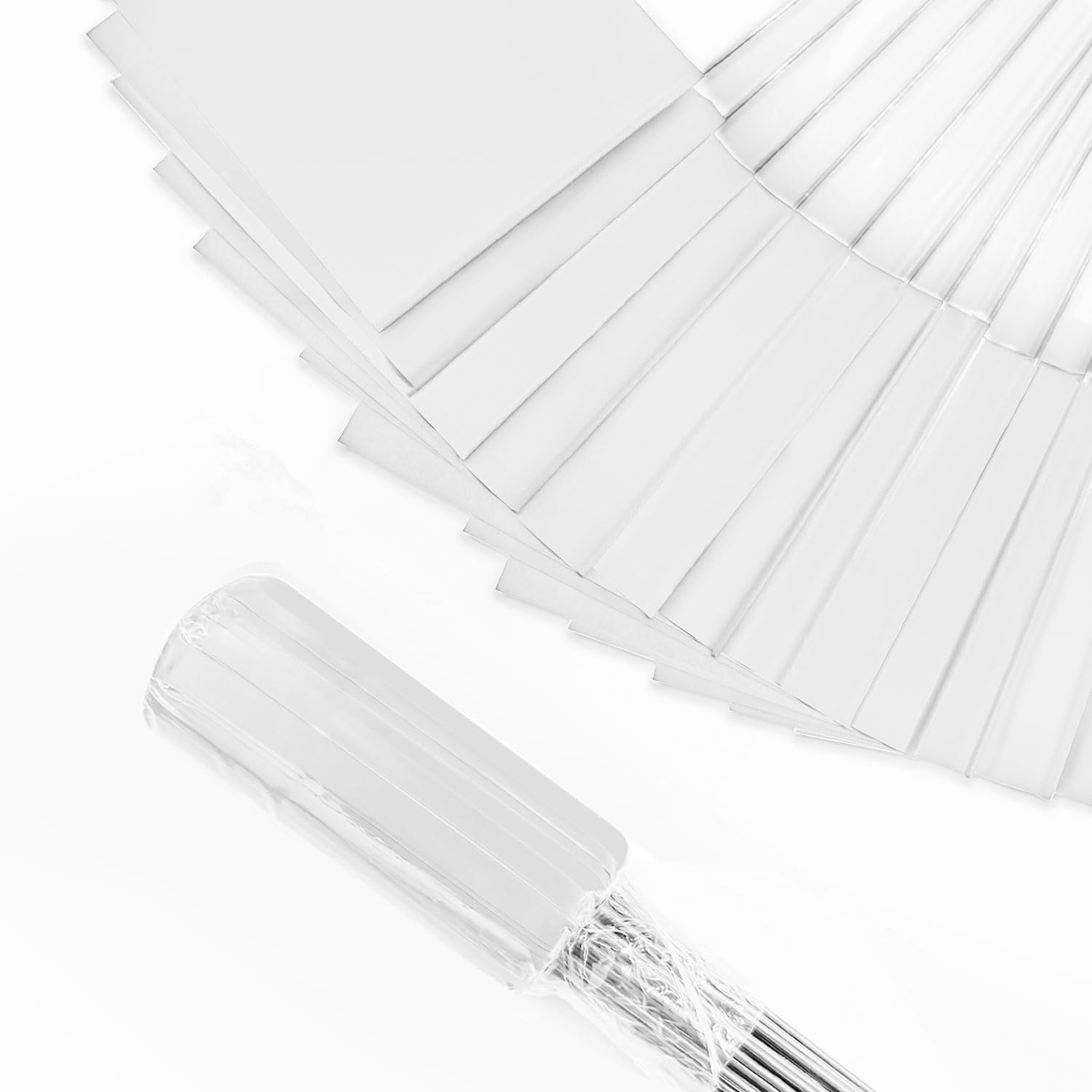 Zozen 50Pack White Marking Flags, Writable | 15x4x5 Inch, Yard Flags for Lawn & Irrigation & Landscape & Sprinkler & Survey & Dog Training.