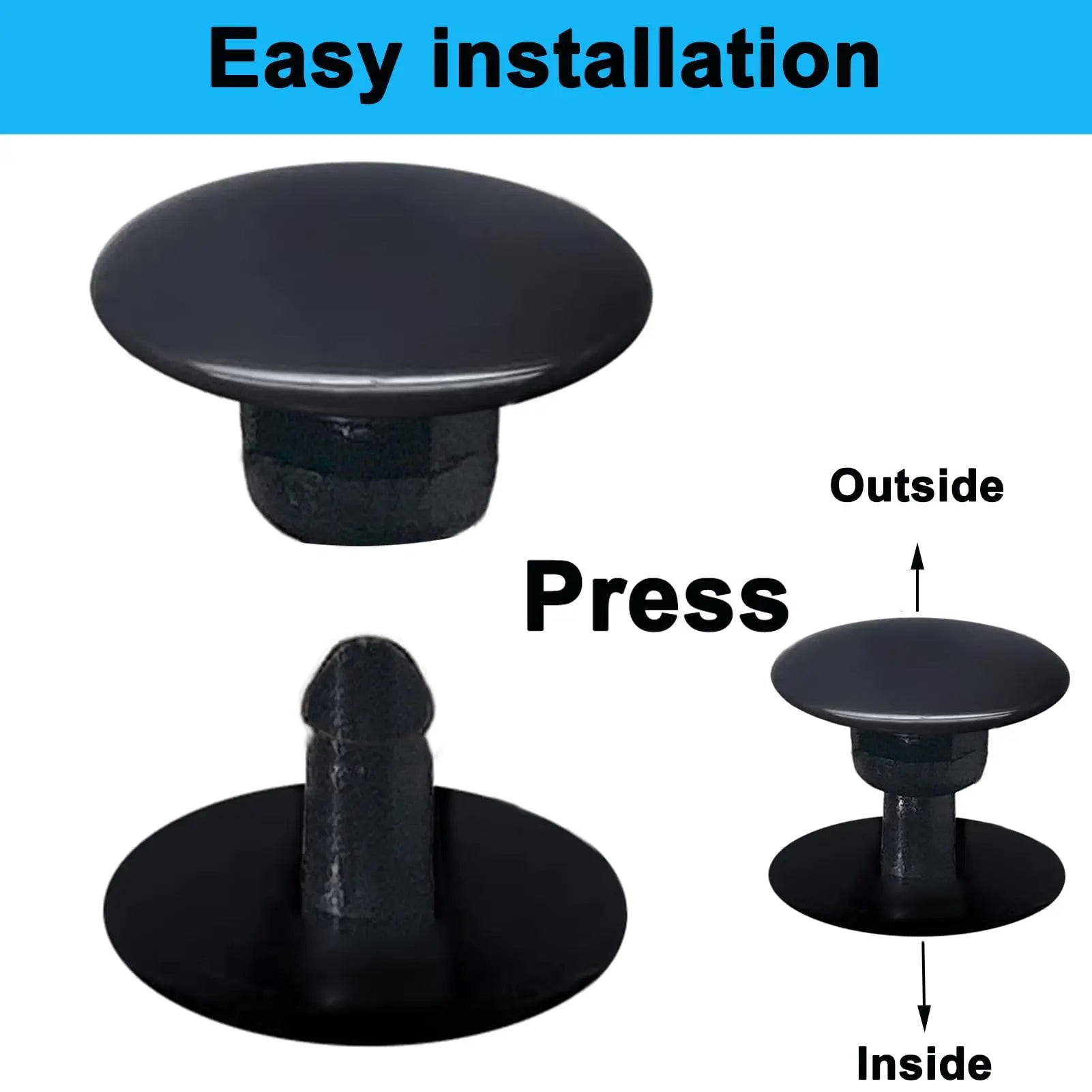 8 Sets Replacement Rivets for Beach Shoe Replacement Button Replacement Parts Compatible for Clog Beach Shoe Strap Repair (Black)