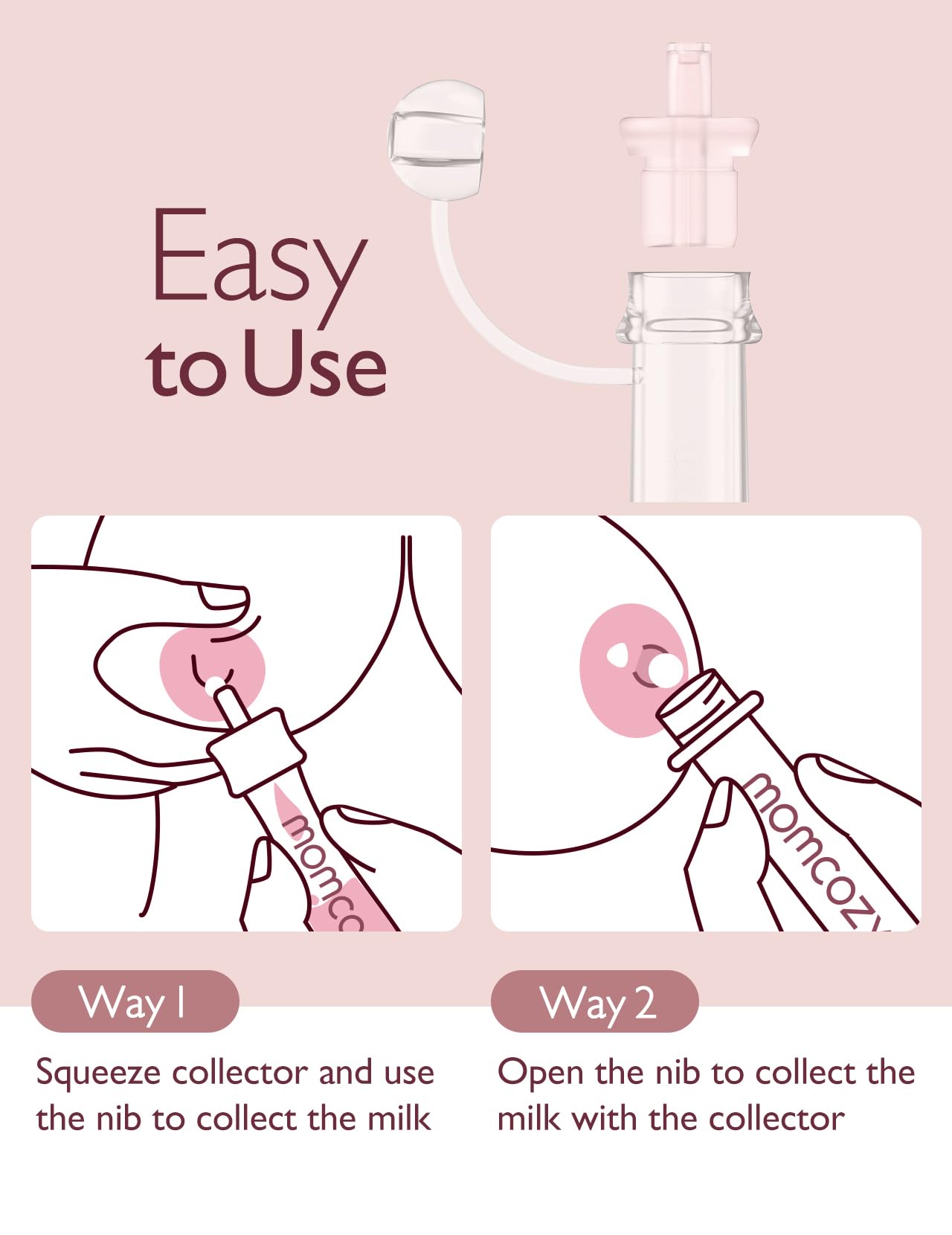 Momcozy Colostrum Collector Reusable Breast Milk Collector with Storage Case and Cotton Wipe, Portable Colostrum Container BPA Free, Multi-Use Collector 5ml-6pcs