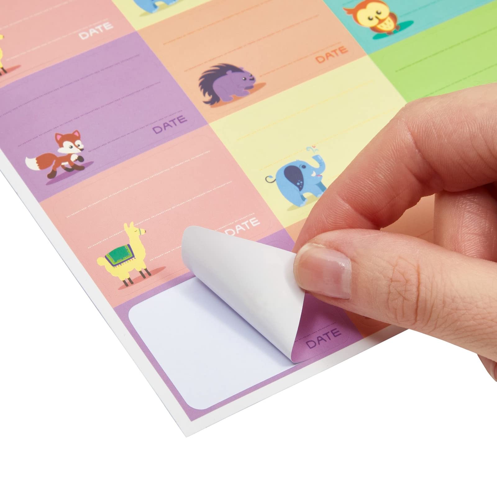 Juvale Baby Bottle Labels for Daycare 500-Pack - Multicolor Animal Designs (1.5" x 1") - Writable Daycare Bottle Labels - Adhesion for Bottles & Containers