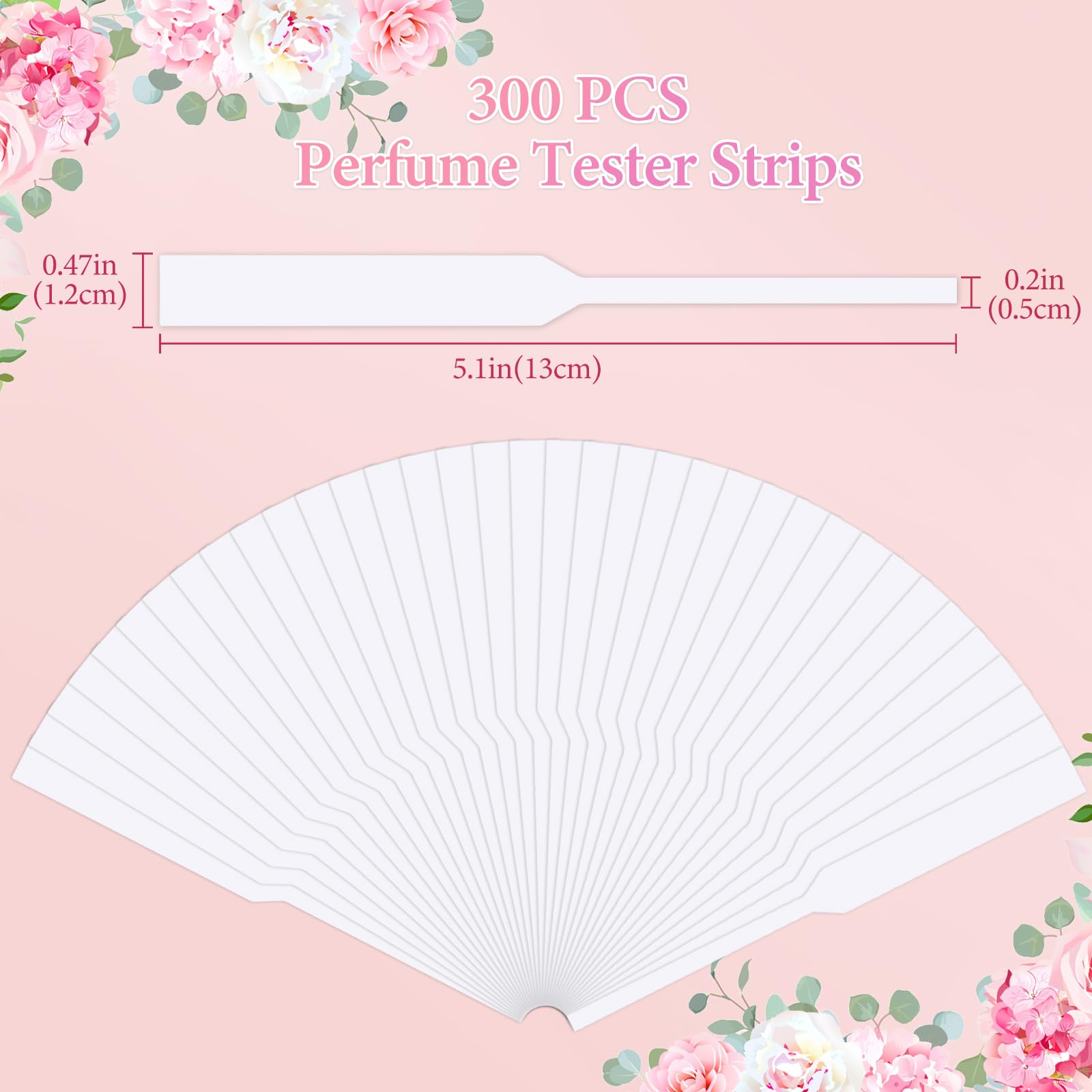 Ninsula 300P Perfume Tester Strips, Disposable Fragrance Tester Strips, Paper Scent Strips for Essential Oils, Fragrances, Diffuser, Aromatherapy Testing