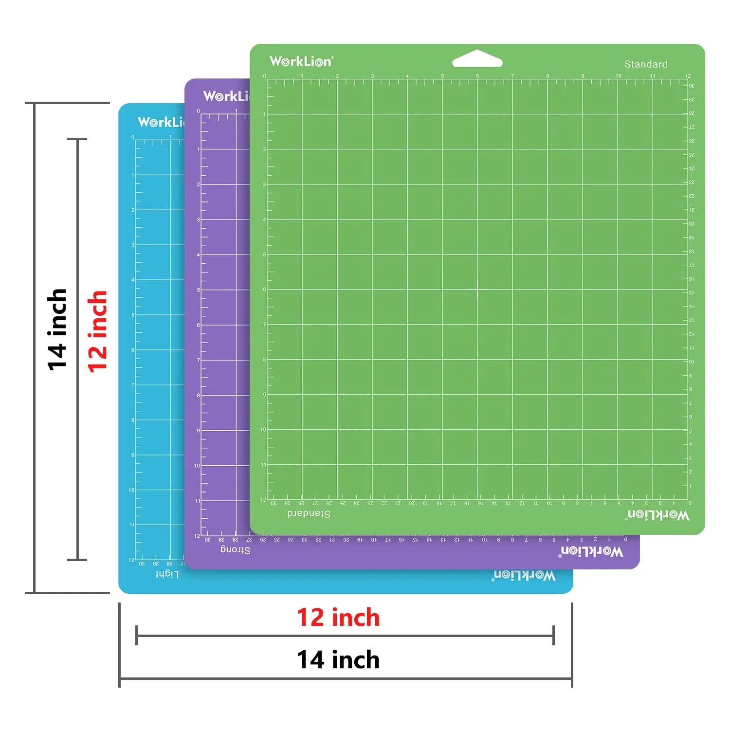 WORKLION Cutting Mat 12x12 for Cricut: Cricut Explore One/Air/Air 2/Maker Gridded Adhesive Non-Slip Durable Mat for Sewing Quilting and Arts & Crafts Projects - Cutting Mat Set(Variety)
