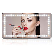 Car Sun Visor Vanity Mirror, with 3 Light Modes & 60 LEDs - Rechargeable Dimmable Clip-on Rear View Sun-Shading Cosmetic Makeup Mirror, Universal for Car SUV(Black)