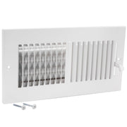 EZ-FLO 10 x 4 Zoll (Kanalöffnung) Lüftungsgitter für Wand oder Decke, Zwei-Wege-Lüftungsregister, massives Stahl-HLK-Registergitter, Weiß, 61609