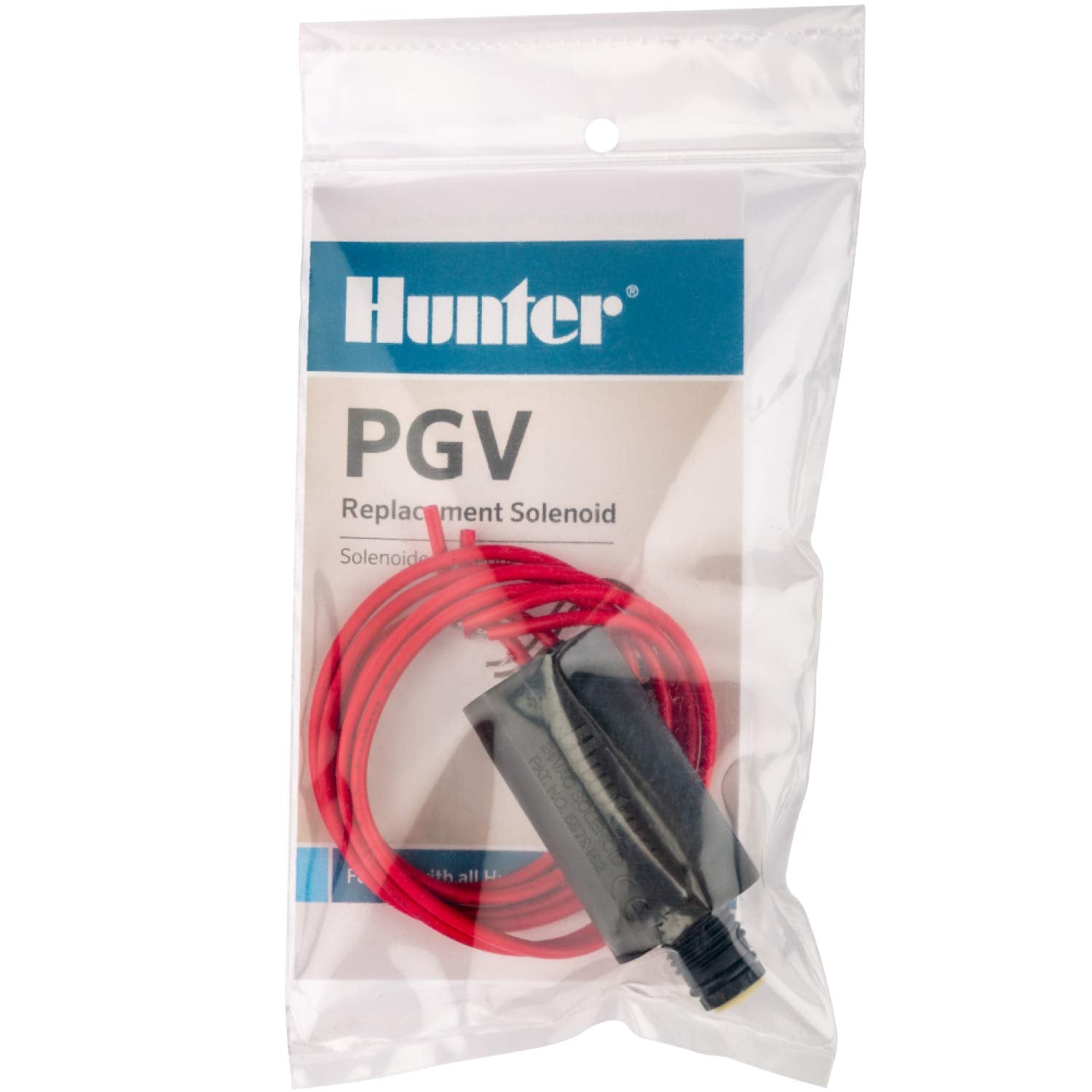 Hunter AC-Solenoid Replacement, 24V Sprinkler Valve Solenoid for Hunter Irrigation Valves, Heavy Duty Encapsulated Design, Captive Plunger, Pre-Stripped Wires