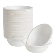ECOLipak 150 Pack 12 oz Paper Bowls Disposable, Heavy-Duty Biodegradable Compostable Bowls Made of Natural Sugarcane Bagasse, Suitable for Salad, Dessert, Milk, Cereals