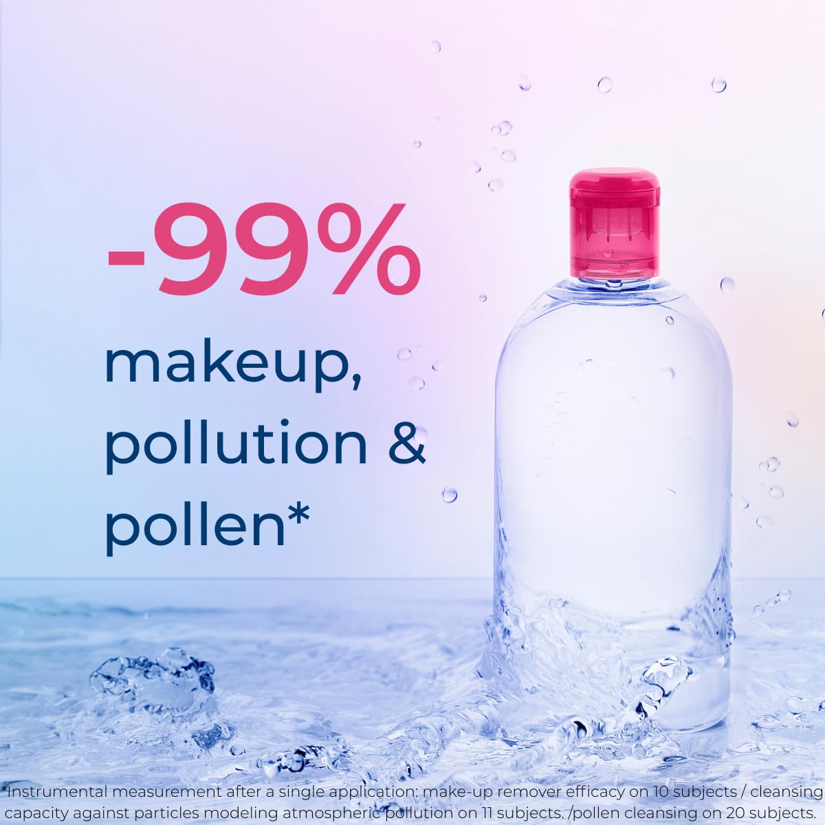 Bioderma Sensibio H2O Micellar Water, Makeup Remover Cleanser, Gentle for Skin, Fragrance-Free & Alcohol-Free, Gentle Face Cleanser for Sensitive Skin, 16.9 Fl Oz