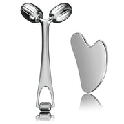 Yeamon Gua Sha Facial Tools and Face Roller Set, Facial Massage Tool for Women’s Skincare Routine,Cooling Stainless Steel Face Sculpting Eyes Roller Guasha for Daily Use or Self-Care Gift for Women