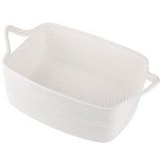 OIAHOMY Woven Basket, Gift Basket Empty with Gift Bags and Ribbons, Rope Baskets for Baby Showers,Halloween, Storage Baskets with Handles for Nursery, Pet Toy Organizer - White