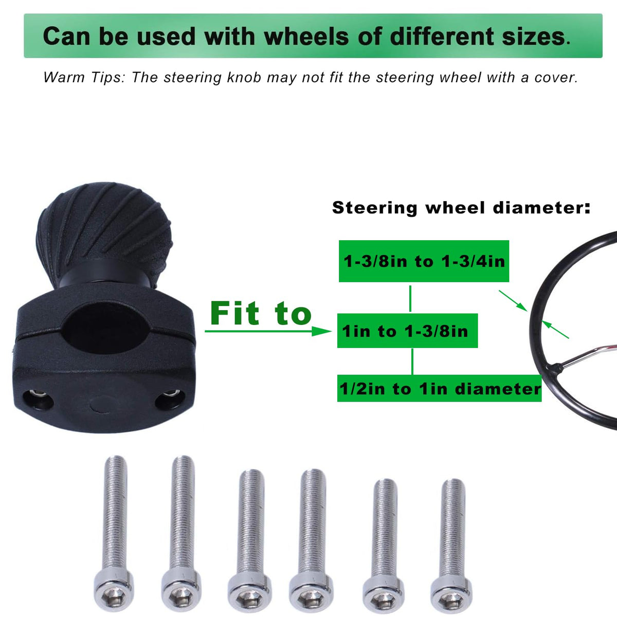 Tractor Steering Wheel Knob for Kubota Jo-hn Dee-re Tractors, Cars, Trucks, Mowers, Forklifts, Universal Spinner Knob Steering Wheel Ball Knob